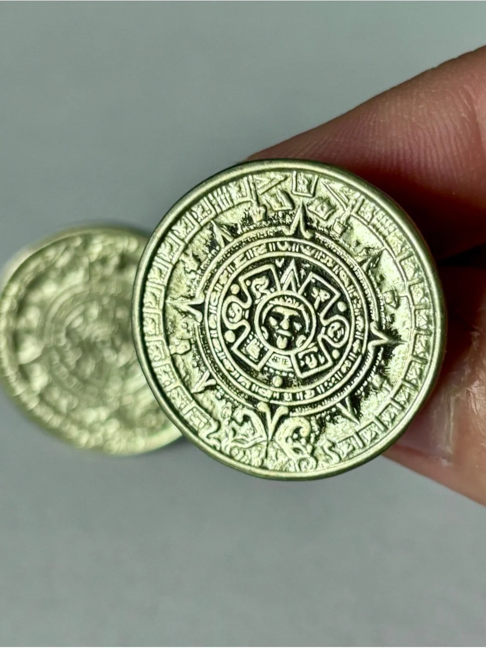 Vintage Alpaca Mexican Aztec Cuff links pair of 2